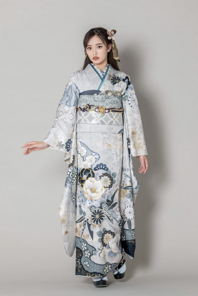 S-617C 椿松竹梅のモダン柄振袖